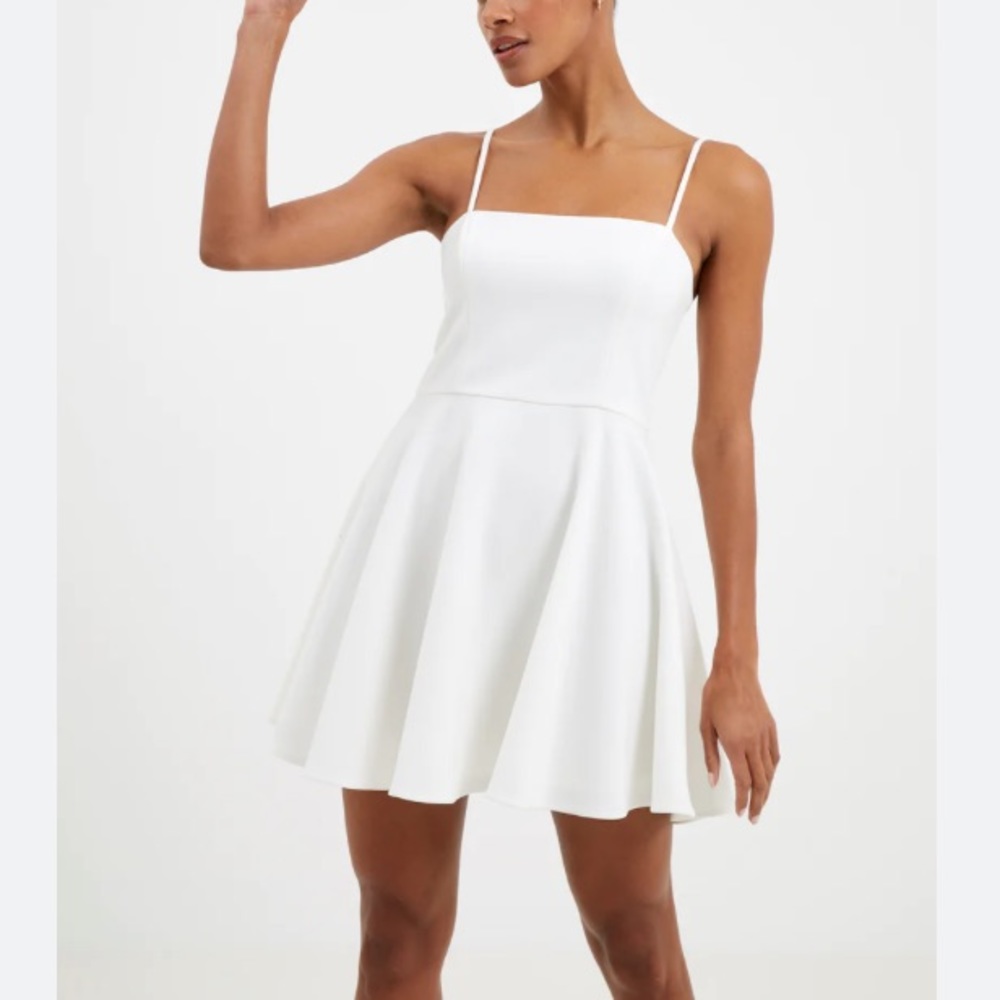 FRENCH CONNECTION Whisper Straight Neck Fit & Flare Dress